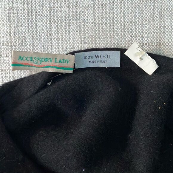Black Wool Accessory Lady Beret main image 3